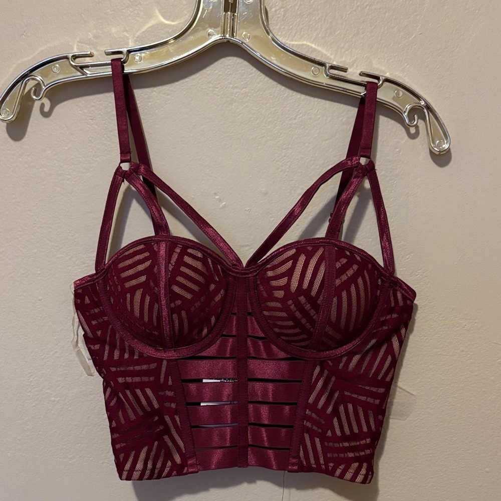 Charlotte Russe Burgundy Strappy Bra